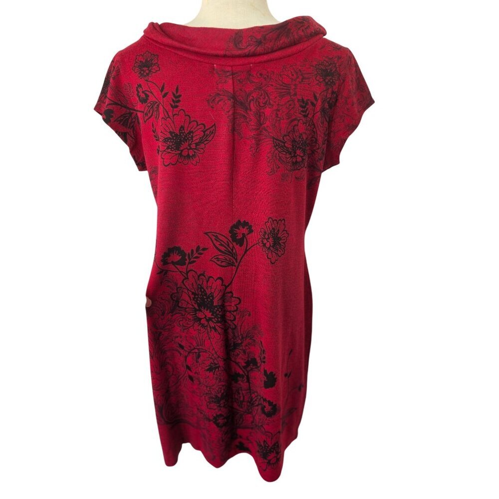 Jonathan Martin Y2k Raspberry Red Shift Dress Sz … - image 2